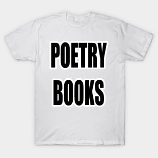 "POETRY BOOKS" Text Typography T-Shirt